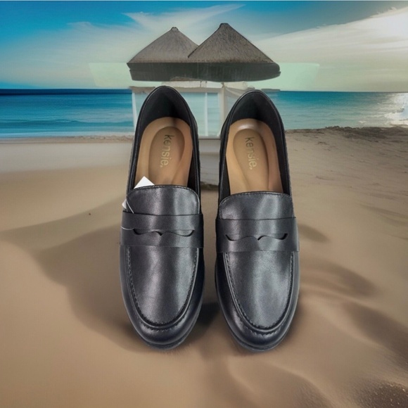 Kensie Ladies' Size 8.5 Penny Loafers Shoe Black New in Box Extra Padded Easy on - Picture 1 of 7